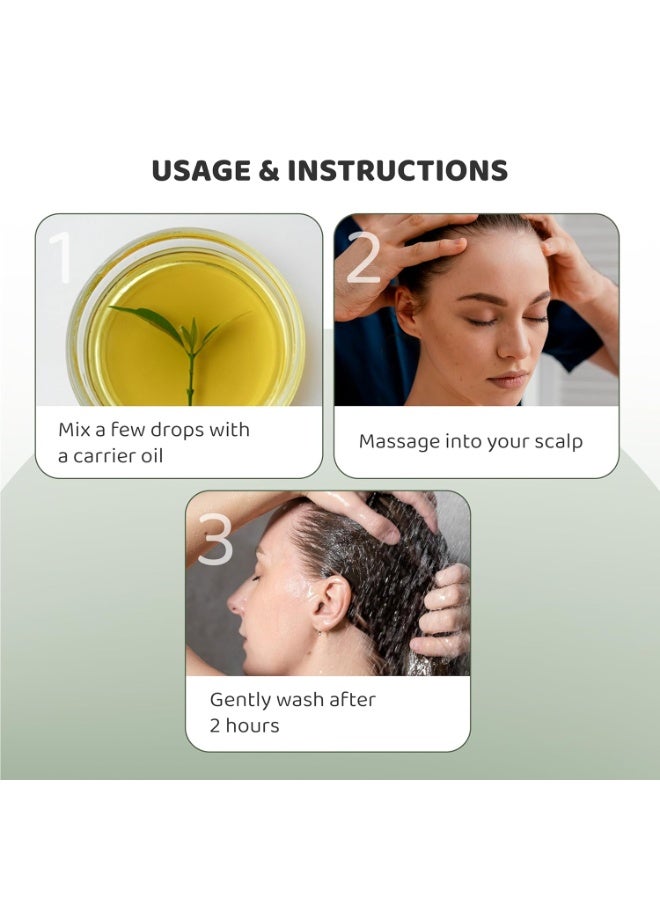 ري زيت شجرة الشاي من ري ناتشورالز - زيت عطري نقي 100% للعناية بالشعر والبشرة والوجه | حب الشباب، قشرة الرأس، حكة الجلد، وأكثر - عبوة من 3 قطع - 15 مل لكل قطعة - Image 3